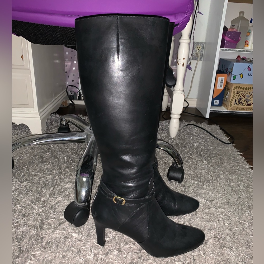 Ralph Lauren Black high heel boots.